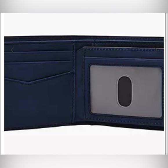 New Fossil Everett Large Coin Pocket Bifold Wallet Insignia Blue - Picture 2 of 11